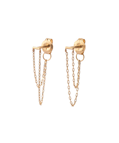 Twin chain earrings