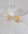 Pompon flower earrings