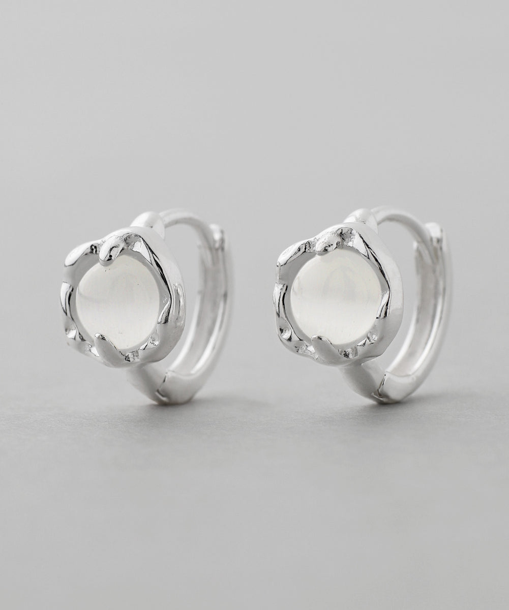 mimi33】天然石フープピアス[silver925][Sheerchic]｜アネモネ
