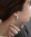 Metal Plate Curl Earrings