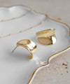 Metal Plate Curl Earrings