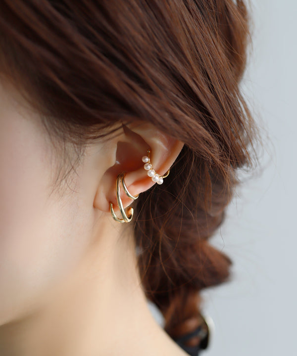 連なりパールイヤーカフ