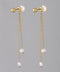 Baroque pearl long back catch earrings