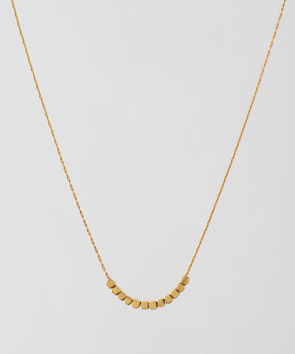 mimi33】【ステンレスIP】キューブモチーフネックレス[Basic