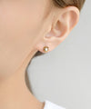 【ステンレス】ビジュー×ミニフラワーピアス