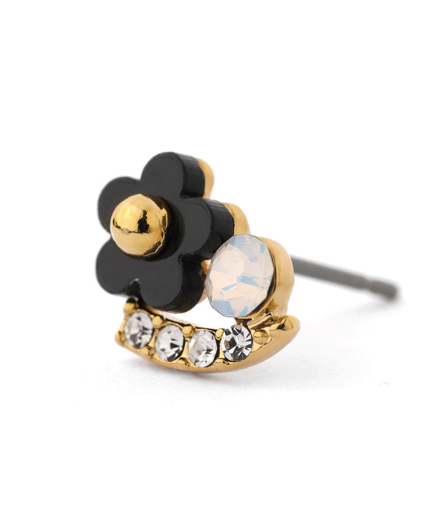 フラワー×ビジューピアス
