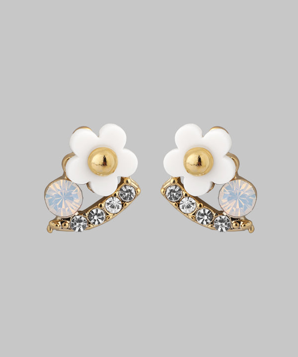 フラワー×ビジューピアス