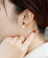フラワー×パール2WAYバックキャッチピアス