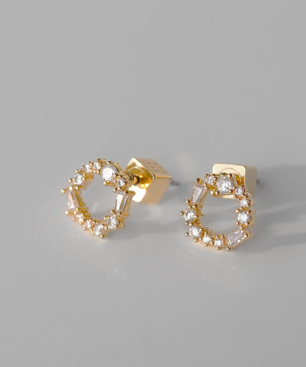 mimi33】ビジューサークルピアス[Sheerchic]｜アネモネ・シエナロゼ