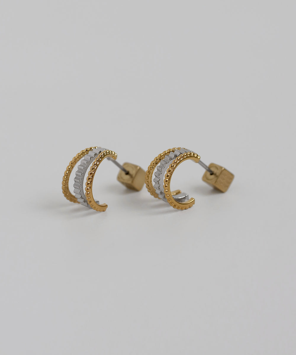 mimi33】コンビカラーフープピアス[サージカルステンレス][Sheerchic