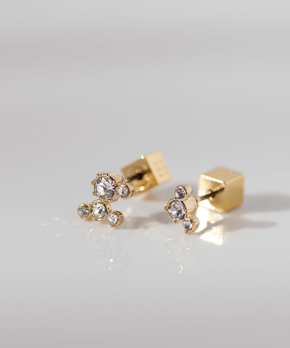 mimi33】ビジューアシメピアス[Sheerchic]｜アネモネ・シエナロゼ