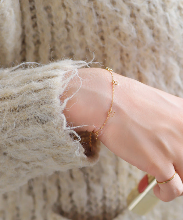 ハートステーションチェーンブレスレット