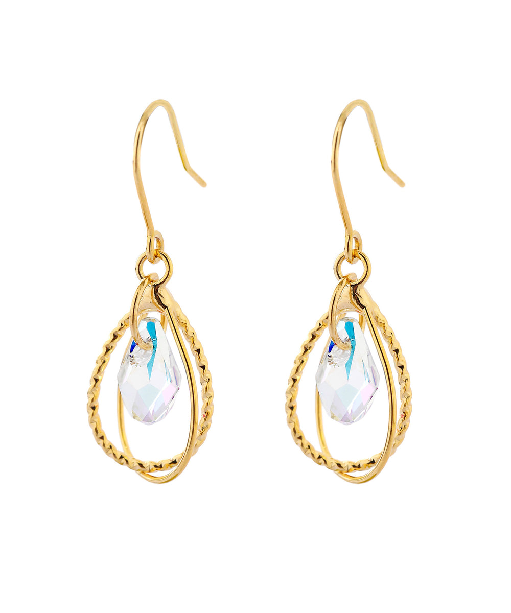 ANEMONE】ビジュー×ドロップラインフックピアス｜アネモネ・シエナロゼ