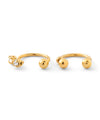 Beaded and Metal Sphere Ear Cuffs (Set of 2)