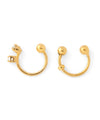 Beaded and Metal Sphere Ear Cuffs (Set of 2)