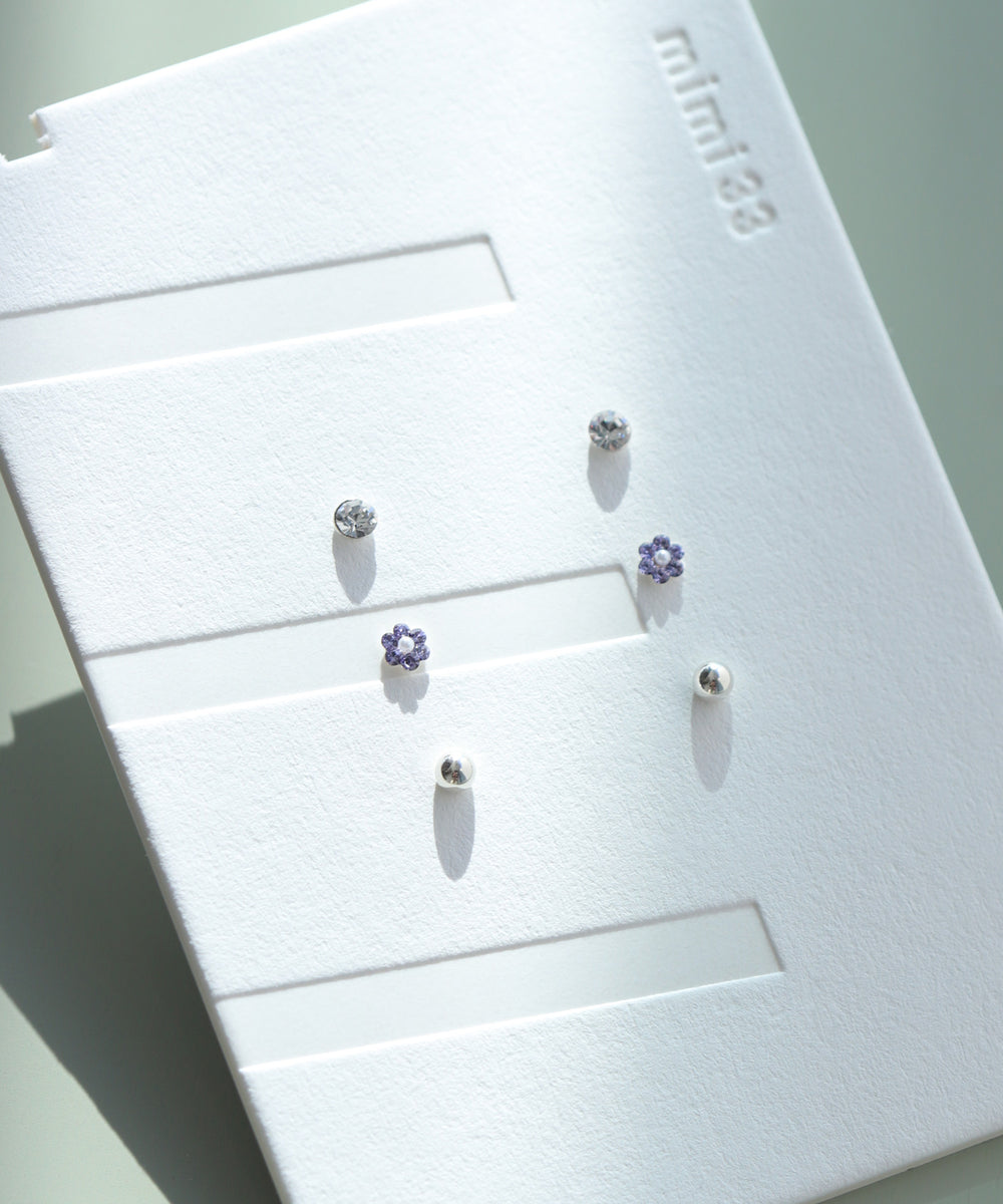 mimi33】ビジューフラワーピアス[3ペアセット][Basic]｜SANPO ONLINE