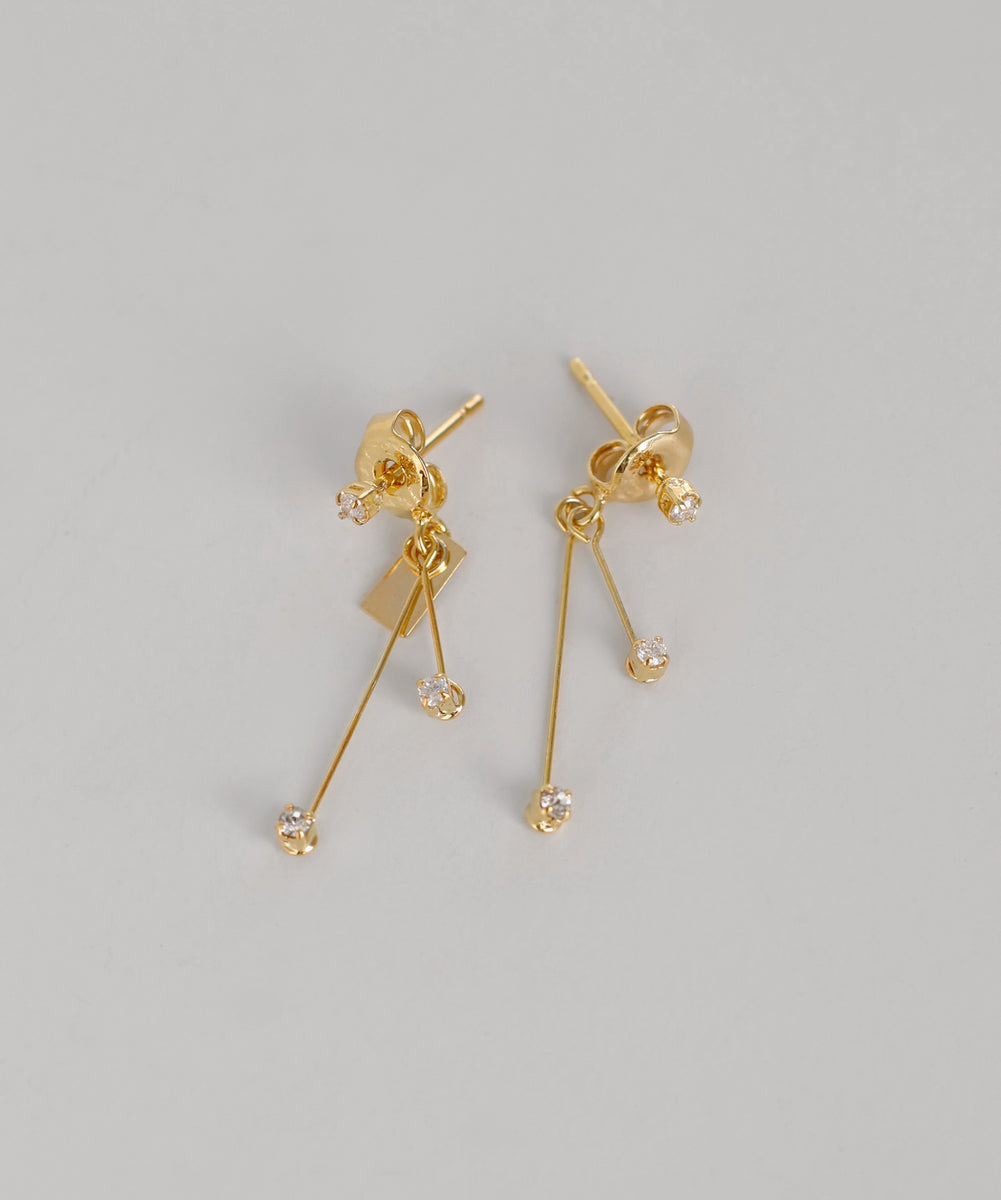 mimi33】スイングビジューバックキャッチピアス[Sheerchic]｜アネモネ