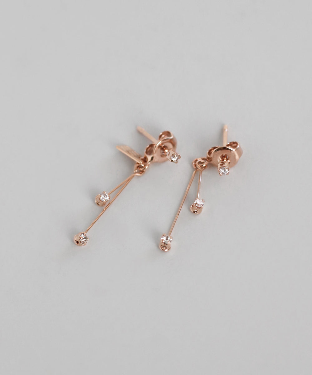 mimi33】スイングビジューバックキャッチピアス[Sheerchic]｜アネモネ