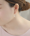 ハート×ビジューフックピアス