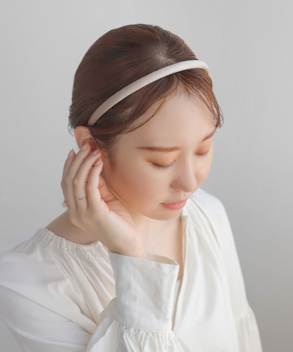 サテン調スリムカチューシャ