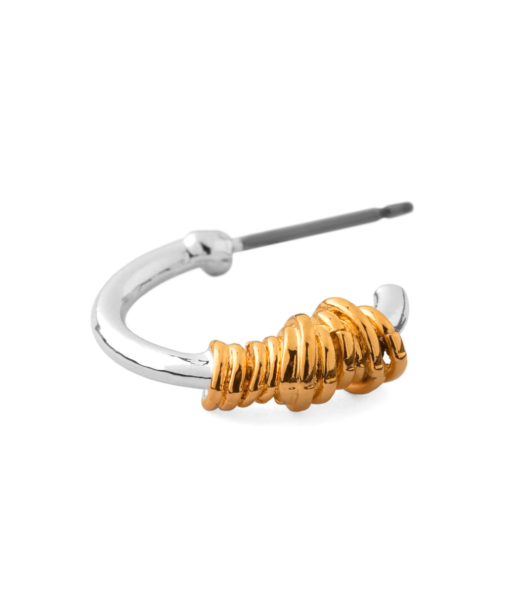 mimi33】コンビカラーコイルデザインフープピアス[Sheerchic