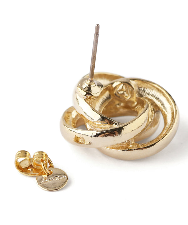 3連クロスサークルピアス