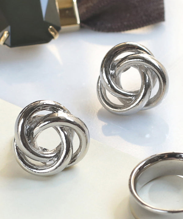 3連クロスサークルピアス