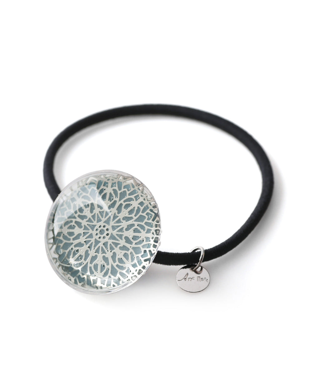 レジンヘアゴム 月　三日月　オレンジタ　ミモザ　クリア レジンヘアゴム 月三日月オレンジタミモザクリア