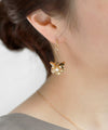 パール×スイングフラワーピアス