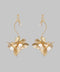 Pearl and swing flower earrings