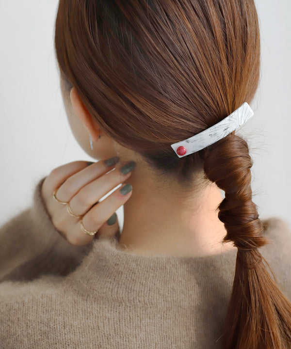 陶器風ポイントバレッタ