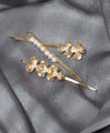 Pearl x Metal Flower Hairpins (Set of 3)