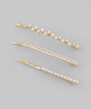 Pearl line hairpins (set of 3)