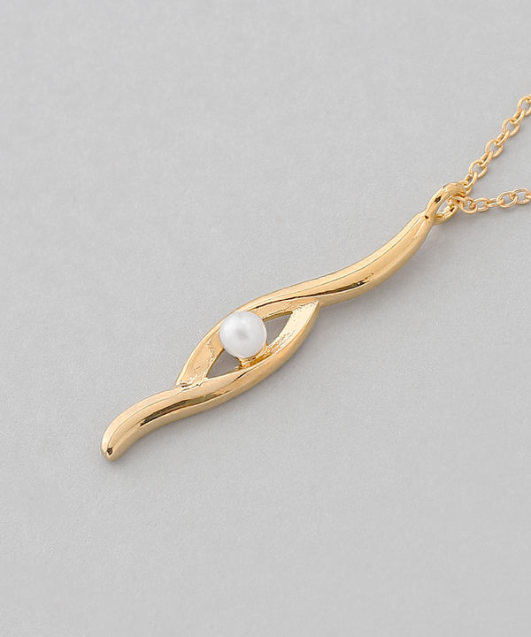 パール×ニュアンスメタルネックレス