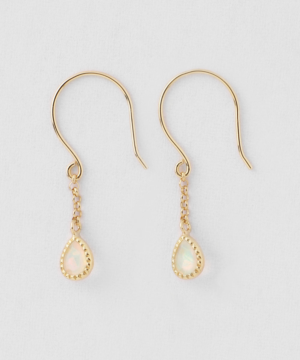 mimi33】オパールフックピアス[K10][Basic]｜アネモネ・シエナロゼ