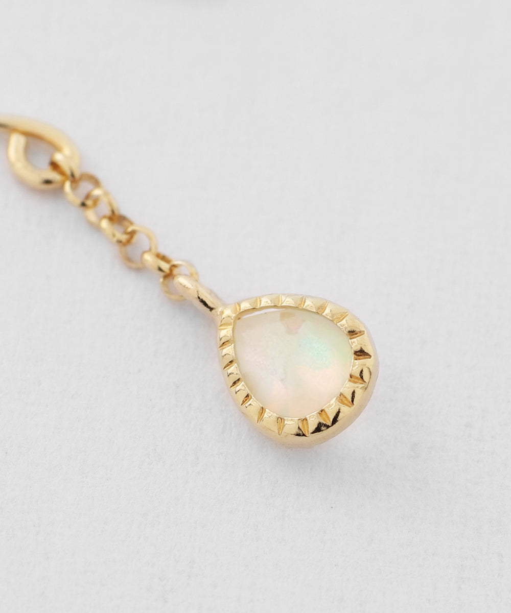 mimi33】オパールフックピアス[K10][Basic]｜アネモネ・シエナロゼ