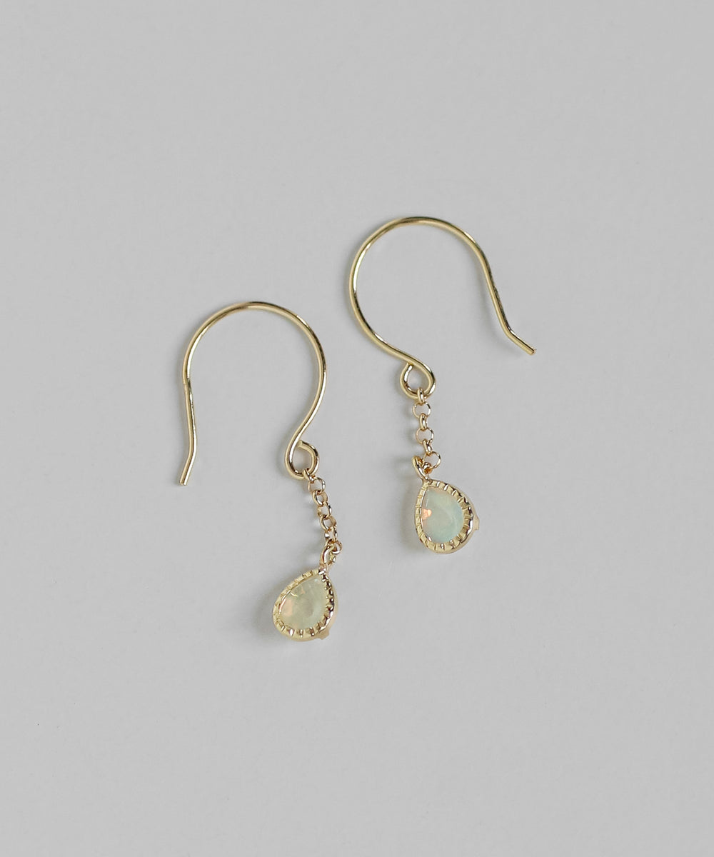 ♡k10デザインピアス♡ mimi33】オパールフックピアス[K10][Basic]｜アネモネ・シエナロゼ