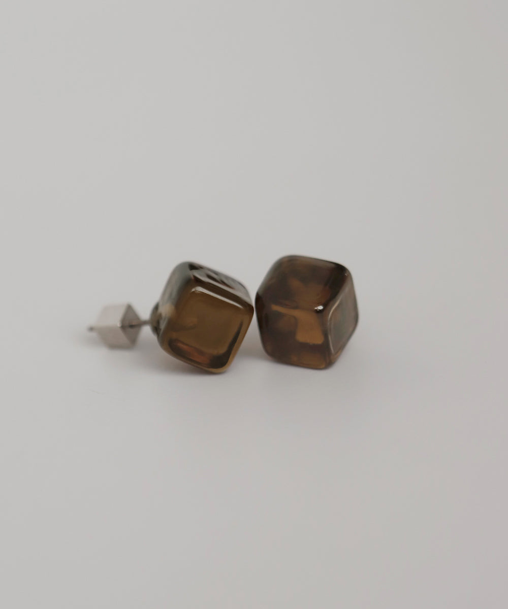 mimi33】カラーガラスキューブピアス[Ownideal]｜アネモネ・シエナロゼ