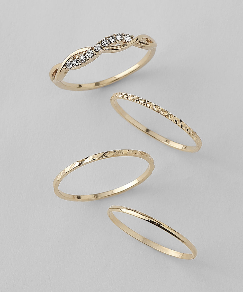 ANEMONE】ビジューラインデザインリング[4本セット]｜SANPO ONLINE