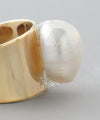 Freshwater pearl wide ring