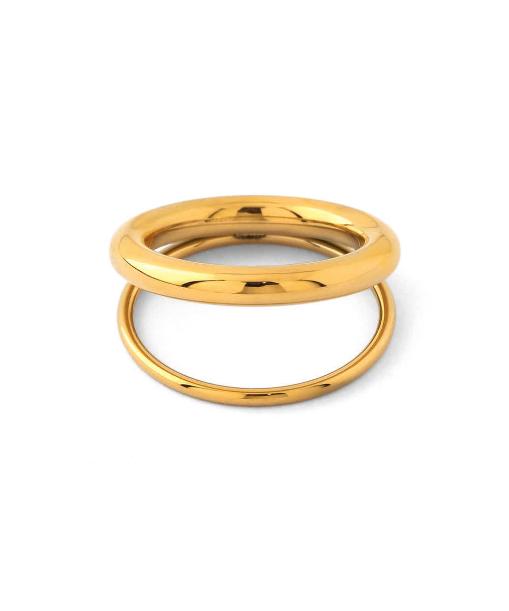 アクセサリー anemone ANEMONE】【ステンレス】ダブルラインメタルリング｜アネモネ