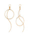 Asymmetrical earrings with color spheres and wave lines