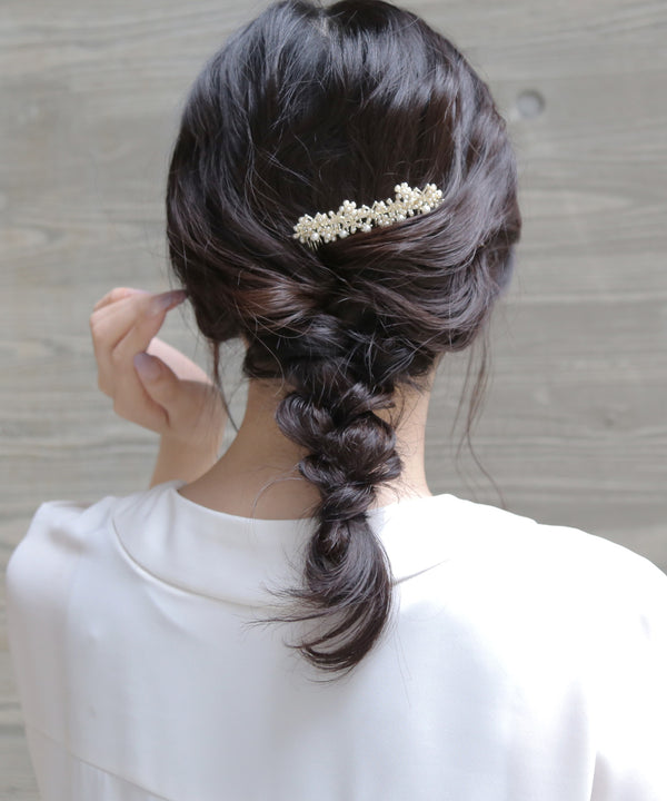 パールとビジューのフラワーガーデンコーム