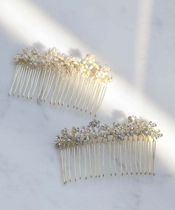 パールとビジューのフラワーガーデンコーム