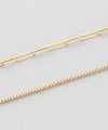 Clear stone chain necklace (set of 2)