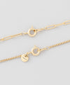 Clear stone chain necklace (set of 2)