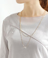 Clear stone chain necklace (set of 2)