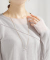 Clear stone chain necklace (set of 2)