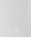Clear stone chain necklace (set of 2)
