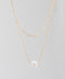 Clear stone chain necklace (set of 2)